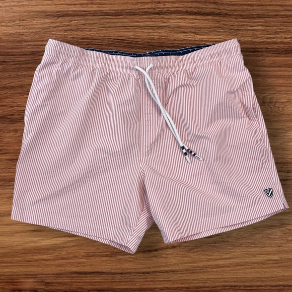 Daniel Cremieux Other - Daniel Cremieux Men’s 5.5” Swim Trunks. Pink and White Stripes. Size 2XL.